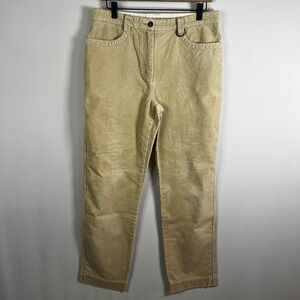 Vintage 90s Christopher & Banks Pant Women 10 Tan Corduroy Straight Leg Trousers